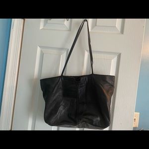 Latico Soft Black Leather Tote